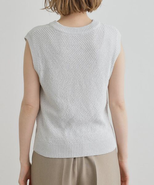 grove / グローブ ニット・セーター | ラメの上品な輝きが魅力 ラメカノコスリーブレスニット | 詳細16