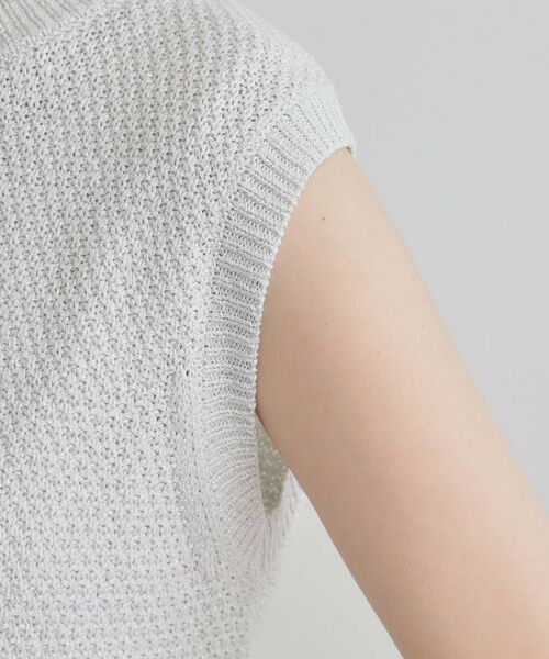 grove / グローブ ニット・セーター | ラメの上品な輝きが魅力 ラメカノコスリーブレスニット | 詳細18