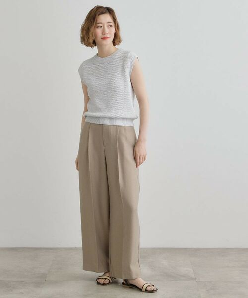 grove / グローブ ニット・セーター | ラメの上品な輝きが魅力 ラメカノコスリーブレスニット | 詳細3