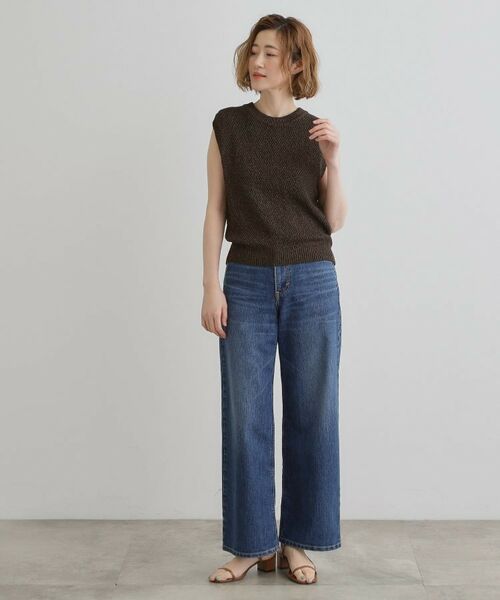 grove / グローブ ニット・セーター | ラメの上品な輝きが魅力 ラメカノコスリーブレスニット | 詳細7