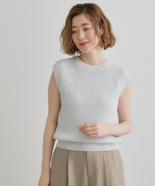 grove/グローブ ラメカノコスリーブレスニット オフホワイト(003) 02(M) grove/グローブ ラメカノコスリーブレスニット オフホワイト(003) 02(M)