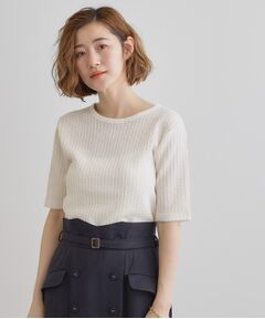 grove / グローブ カットソー | ジャカードハーフスリーブプルオーバー