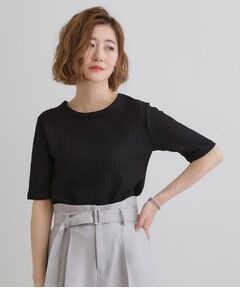 grove / グローブ カットソー | ジャカードハーフスリーブプルオーバー