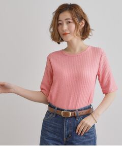 grove / グローブ カットソー | ジャカードハーフスリーブプルオーバー