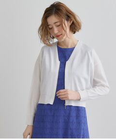 grove / グローブ カーディガン・ボレロ | 【洗える】シアーニットジップカーディガン