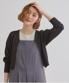 grove / グローブ カーディガン・ボレロ | 【洗える】シアーニットジップカーディガン