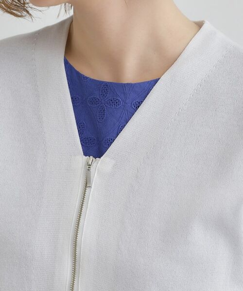 grove / グローブ カーディガン・ボレロ | 【洗える】シアーニットジップカーディガン | 詳細17