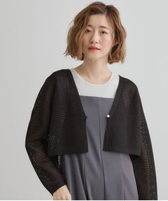 grove / グローブ カーディガン・ボレロ | ワイドスリーブメッシュカーディガン