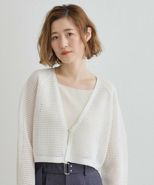 grove / グローブ カーディガン・ボレロ | ワイドスリーブメッシュカーディガン | 詳細1