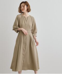 grove / グローブ ロング・マキシ丈ワンピース | 麻調メッシュラグランスリーブワンピース