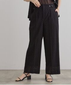 grove / グローブ パンツ | 【レースの透け感が軽やか】エンブロイダリーレースワイドパンツ