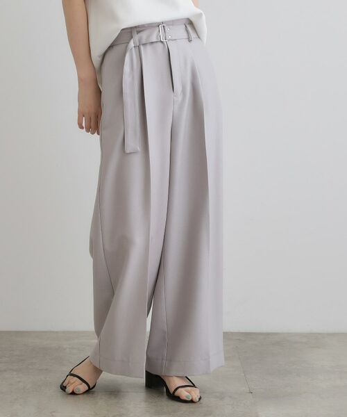 grove / グローブ パンツ | デニムライクベルト付きワイドパンツ | 詳細10