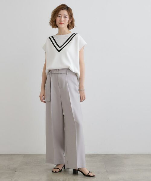 grove / グローブ パンツ | デニムライクベルト付きワイドパンツ | 詳細11