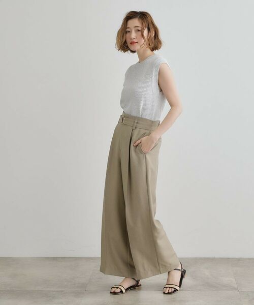 grove / グローブ パンツ | デニムライクベルト付きワイドパンツ | 詳細2