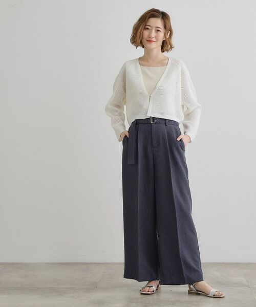 grove / グローブ パンツ | デニムライクベルト付きワイドパンツ | 詳細6