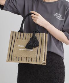 grove / グローブ トートバッグ | スクエアタッセルジュートトート