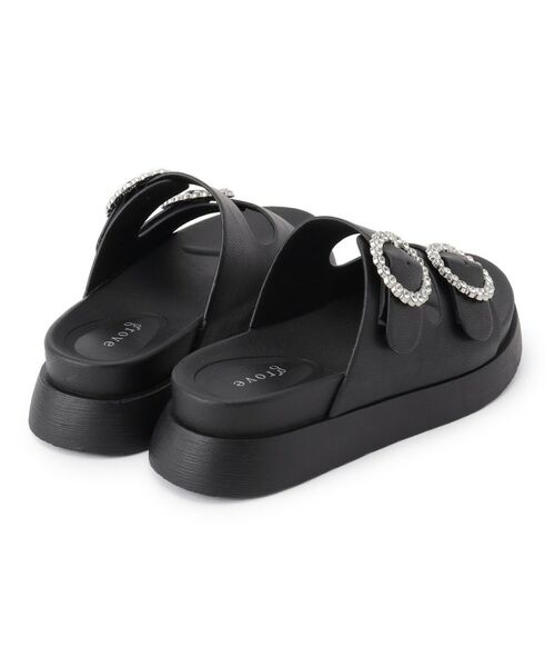 grove / グローブ サンダル | 【キラキラビジューがポイント】厚底ダブルビジューバックルサンダル | 詳細3