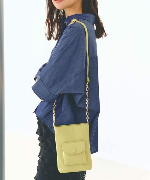 grove/グローブ クルミポケットサイドチェーンミニショルダー グリーン(025) 00 grove/グローブ クルミポケットサイドチェーンミニショルダー グリーン(025) 00