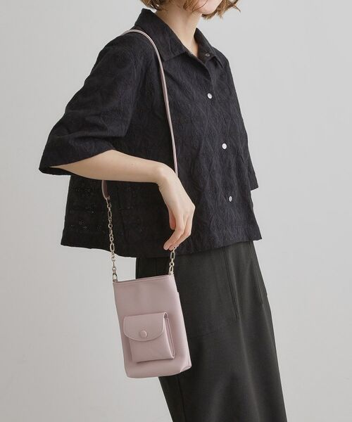 grove/グローブ クルミポケットサイドチェーンミニショルダー ライトピンク(870) 00 grove/グローブ クルミポケットサイドチェーンミニショルダー ライトピンク(870) 00