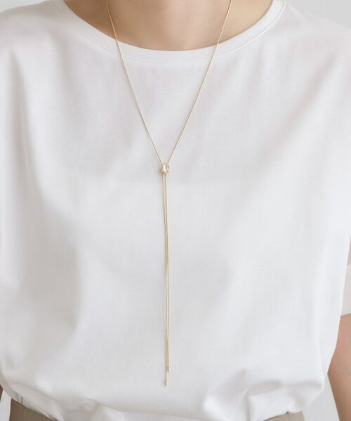 grove / グローブ ネックレス・ペンダント・チョーカー | クリアメタルスライドY字ネックレス | 詳細6