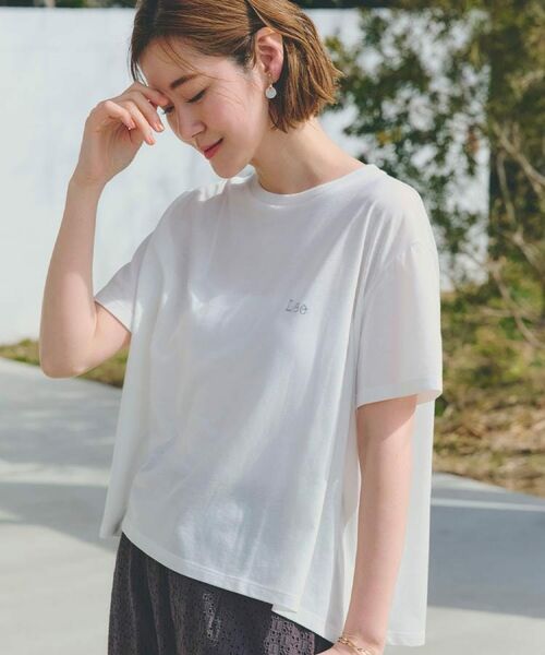 grove/グローブ 【Lee×grove別注】HALF SLEEVE FLARE T-SHIRTS オフホワイト(003) 01(S) grove/グローブ 【Lee×grove別注】HALF SLEEVE FLARE T-SHIRTS オフホワイト(003) 01(S)