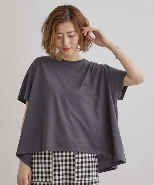 grove/グローブ 【Lee×grove別注】HALF SLEEVE FLARE T-SHIRTS チャコールグレー(014) 01(S) grove/グローブ 【Lee×grove別注】HALF SLEEVE FLARE T-SHIRTS チャコールグレー(014) 01(S)