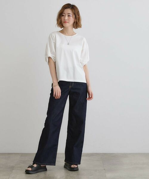 grove / グローブ カットソー | 【接触冷感・UVカットetc】レース切替え袖ねじりプルオーバー | 詳細3