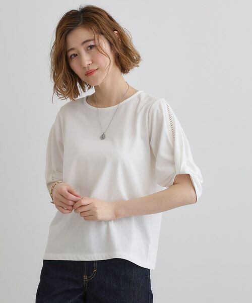 grove/グローブ はしごレース袖ねじり風プルオーバー オフホワイト(003) 03(L) grove/グローブ はしごレース袖ねじり風プルオーバー オフホワイト(003) 03(L)