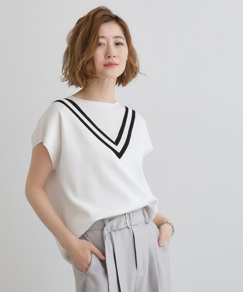 grove / グローブ ニット・セーター | 繊細な透かし編みが上品な大人のチルデンニット | 詳細1