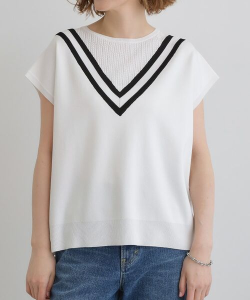 grove / グローブ ニット・セーター | 繊細な透かし編みが上品な大人のチルデンニット | 詳細11