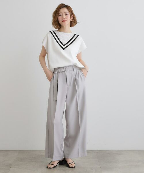 grove / グローブ ニット・セーター | 繊細な透かし編みが上品な大人のチルデンニット | 詳細3