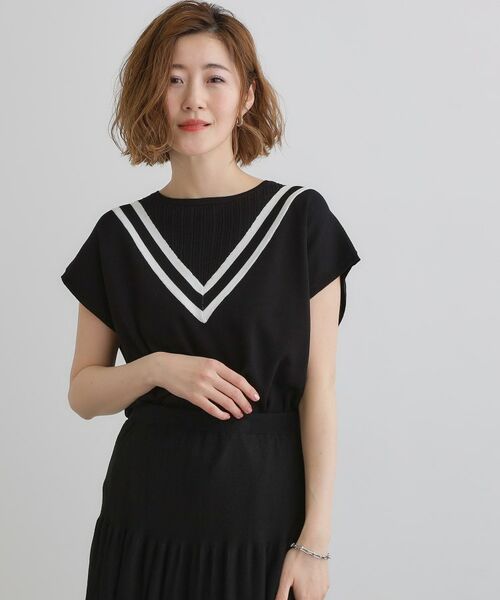 grove / グローブ ニット・セーター | 繊細な透かし編みが上品な大人のチルデンニット | 詳細6