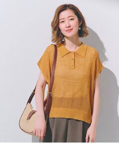 grove / グローブ ニット・セーター | 取り入れるだけで旬顔 メッシュ編みポロニット