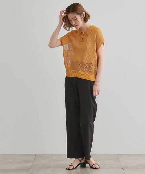 grove / グローブ ニット・セーター | 取り入れるだけで旬顔 メッシュ編みポロニット | 詳細12