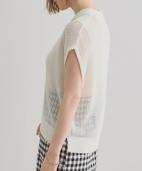 grove / グローブ ニット・セーター | 取り入れるだけで旬顔 メッシュ編みポロニット | 詳細16