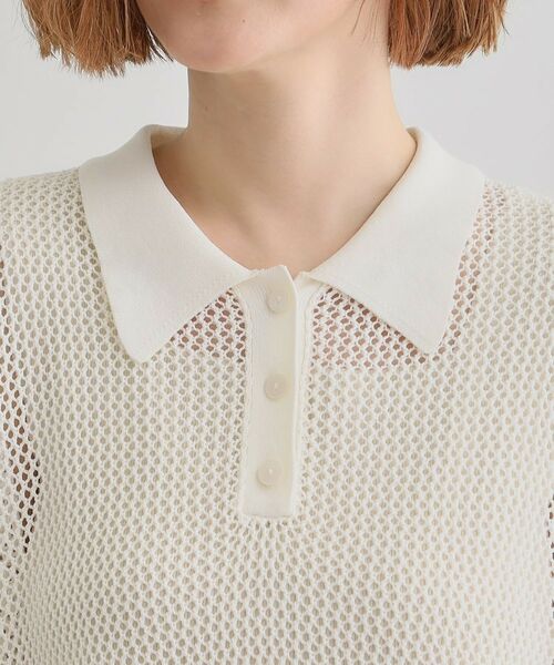 grove / グローブ ニット・セーター | 取り入れるだけで旬顔 メッシュ編みポロニット | 詳細18
