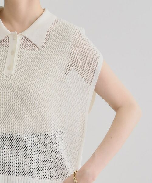 grove / グローブ ニット・セーター | 取り入れるだけで旬顔 メッシュ編みポロニット | 詳細19