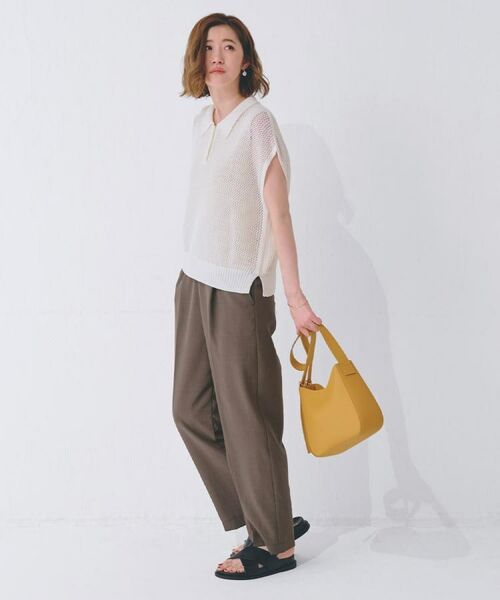 grove / グローブ ニット・セーター | 取り入れるだけで旬顔 メッシュ編みポロニット | 詳細4