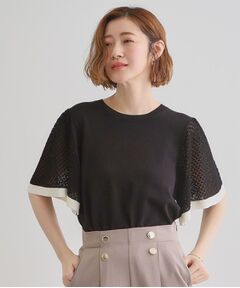 grove / グローブ ニット・セーター | 袖透かし編みフレアースリーブニット