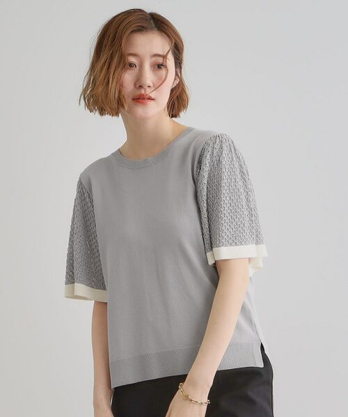 grove / グローブ ニット・セーター | 袖透かし編みフレアースリーブニット | 詳細11