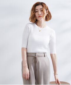 grove / グローブ ニット・セーター | 地柄ボーダーリブニットプルオーバー