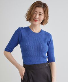 grove / グローブ ニット・セーター | 地柄ボーダーリブニットプルオーバー