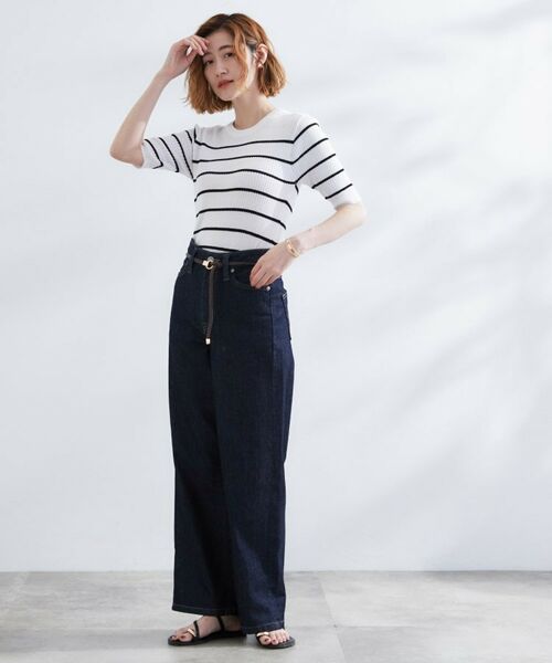 grove / グローブ ニット・セーター | 地柄ボーダーリブニットプルオーバー | 詳細11