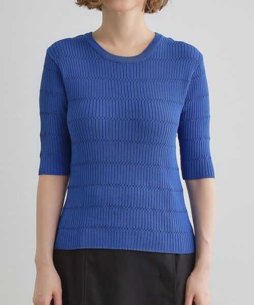 grove / グローブ ニット・セーター | 地柄ボーダーリブニットプルオーバー | 詳細13