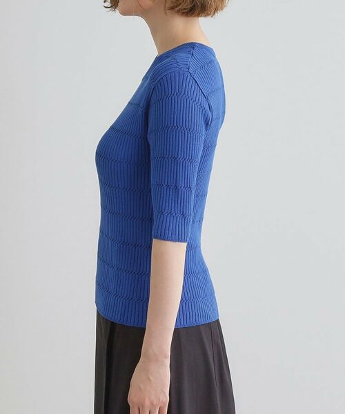 grove / グローブ ニット・セーター | 地柄ボーダーリブニットプルオーバー | 詳細14