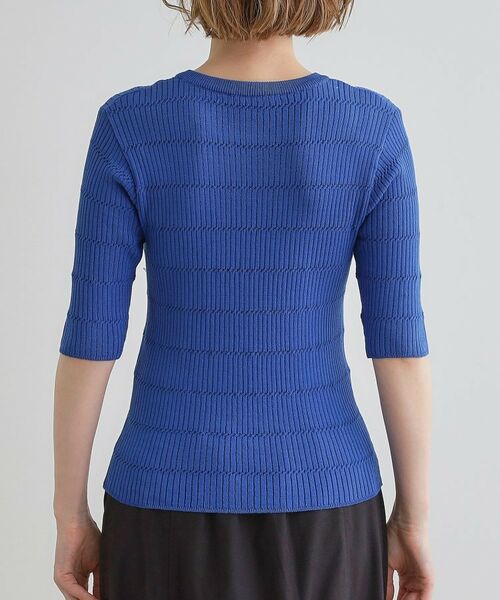 grove / グローブ ニット・セーター | 地柄ボーダーリブニットプルオーバー | 詳細15