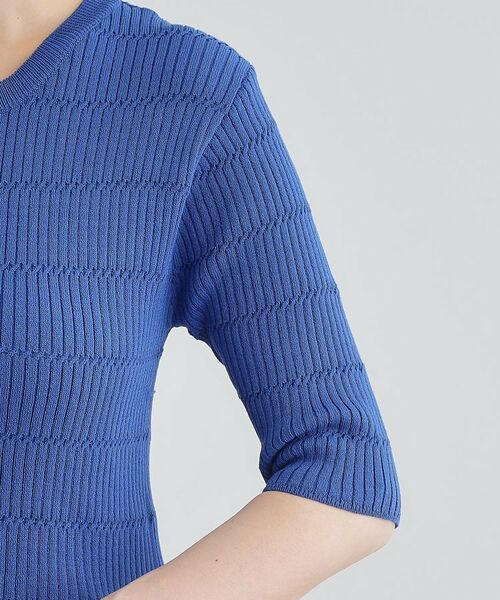 grove / グローブ ニット・セーター | 地柄ボーダーリブニットプルオーバー | 詳細17