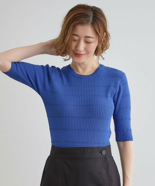 grove / グローブ ニット・セーター | 地柄ボーダーリブニットプルオーバー | 詳細2