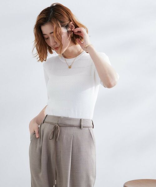 grove / グローブ ニット・セーター | 地柄ボーダーリブニットプルオーバー | 詳細6