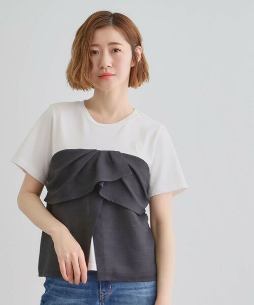 grove / グローブ カットソー | 【大人のリゾートスタイル/SETUP】麻調ビスチェドッキングT | 詳細1